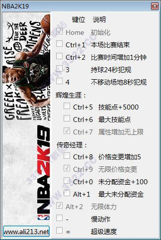 NBA 2K19十四项修改器