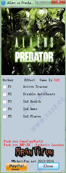 异形大战铁血战士修改器