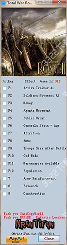 罗马2全面战争修改器