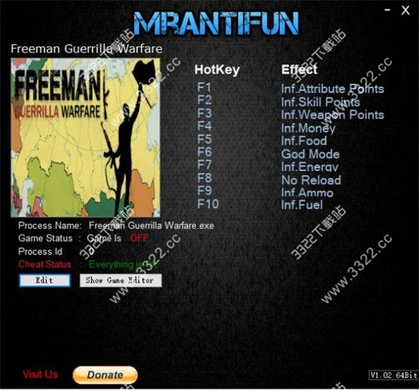 自由人游击战争十项修改器